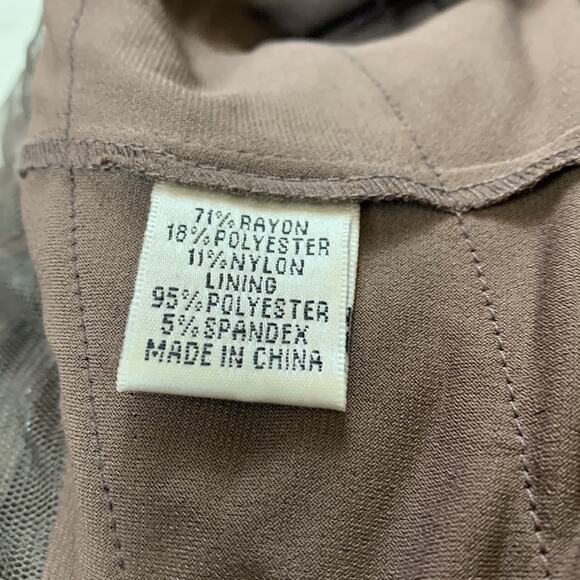 Cache chocolate brown scalloped bandage halter cocktail party dress, size 8 - Picture 11 of 12